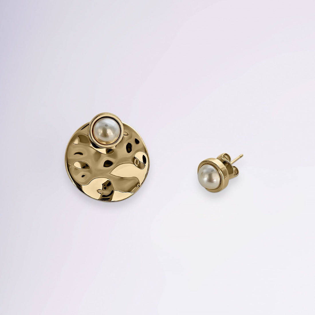 Boucles d’oreilles dorées avec perle Rose